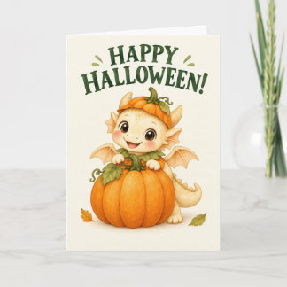 オレンジ色のハッピーハロウィン・パンプキン・ベイビードラゴン カード
