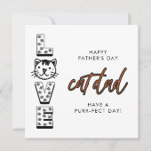 オレンジ色のハッピーパパの日から猫の目的 カード (正面)
