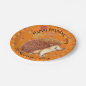 オレンジ色のハリネズミ葉が可愛 ペーパープレート (アングル)