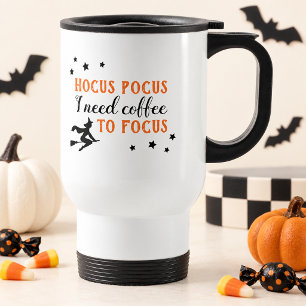 オレンジ色のハロウィンに集中する魔法のコーヒー トラベルマグ