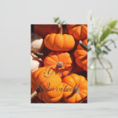 オレンジ色のハロウィンのかぼちゃのランタン、かぼちゃ 招待状 (スタンド正面)