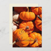 オレンジ色のハロウィンのかぼちゃ ジャック・オ・ランタン 招待状 (正面/裏面)