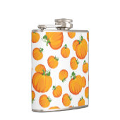 オレンジ色のハロウィンカボチャ付き白 フラスク (右)