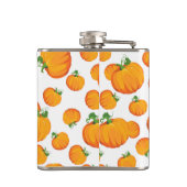 オレンジ色のハロウィンカボチャ付き白 フラスク (裏面)