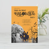 オレンジ色のハロウィンコスチュームパーティー 招待状 (スタンド正面)