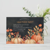 オレンジ色のハロウィンパーティーの花 招待状 (スタンド正面)