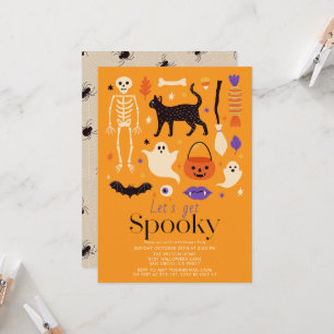 オレンジ色のハロウィンパーティーを楽しもう 招待状
