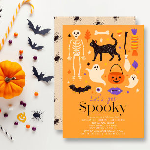 オレンジ色のハロウィンパーティーを楽しもう 招待状