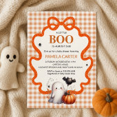 オレンジ色のハロウィンベビーシャワー "リトル・ブー登場" 招待状
