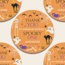 オレンジ色のハロウィン1歳の誕生日お礼
