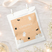 オレンジ色のハロウィーンの赤ちゃんシャワー フェイバーバッグ (クリップ留めされた状態)