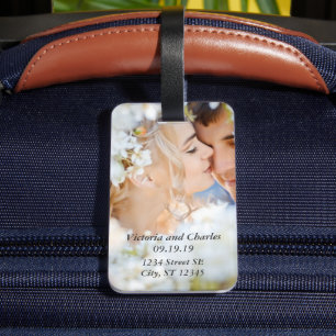オレンジ色のハートがキュートな結婚式のペルソナライズドギフト ラゲッジタグ