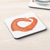 オレンジ色のハート竜（白） コースター (左側)