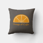 オレンジ色のハーフスライス クッション (裏面)