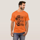 オレンジ色のハーフスリーブTシャツ Tシャツ (正面フル)