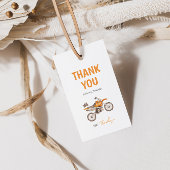 オレンジ色のバイクのカワサキ誕生日ギフトタグ ギフトタグ