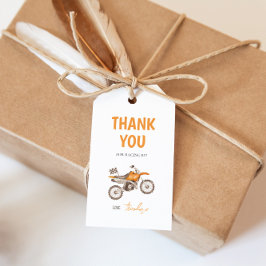 オレンジ色のバイク カワサキ 誕生日 ギフトタグ