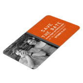 オレンジ色のバイナリコード写真Save the Date Magnet マグネット (左側)
