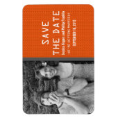 オレンジ色のバイナリコード写真Save the Date Magnet マグネット (縦)