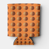 オレンジ色のバスケットボールの模様がオレンジ色に 缶クーラー (正面)