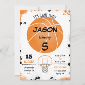 オレンジ色のバスケットボール招待状 招待状 (正面)