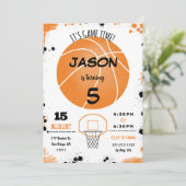 オレンジ色のバスケットボール招待状 招待状 (スタンド正面)