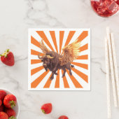 オレンジ色のバッファローウィングススターバスト スタンダードカクテルナプキン (インサイチュ)