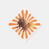 オレンジ色のバッファローウィングススターバスト スタンダードカクテルナプキン (角)