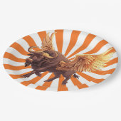 オレンジ色のバッファローウィングススターバスト ペーパープレート (アングル)