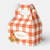 オレンジ色のバッファローチェックとカボチャの好意ボックス フェイバーボックス (裏面サイド)