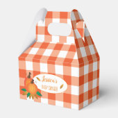 オレンジ色のバッファローチェックとカボチャの好意ボックス フェイバーボックス (正面サイド)
