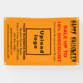 オレンジ色のバナーでビジネスのハロウィーン販売 横断幕 (横)