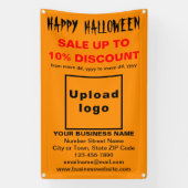 オレンジ色のバナーでビジネスのハロウィーン販売 横断幕 (縦)