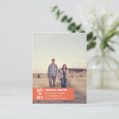 オレンジ色のバナー写真ポストカードの保存 案内ポストカード (スタンド正面)