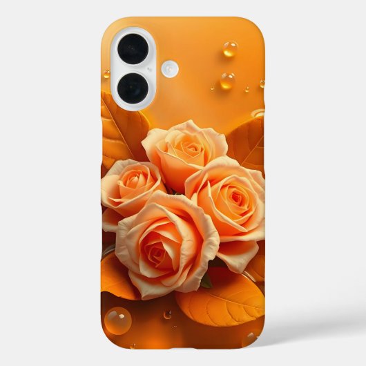 オレンジ色のバラと暖かいグローのケース – メイトiPhoneケース Case-Mate iPhoneケース (裏面)