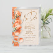 オレンジ色のバラのウェディング・インビテーション 招待状 (スタンド正面)
