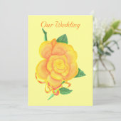 オレンジ色のバラのカスタム ウェディング 招待状 (スタンド正面)