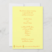 オレンジ色のバラのカスタム ウェディング 招待状 (裏面)