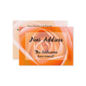 オレンジ色のバラの新しいアドレスのお知らせ ノートカード (正面/裏面インサイチュ)