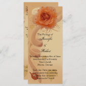 オレンジ色のバラの秋の結婚式 プログラム (正面/裏面)