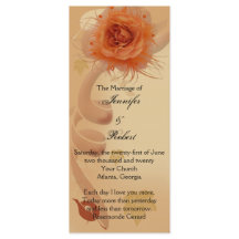 オレンジ色のバラの秋の結婚式