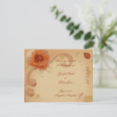 オレンジ色のバラの秋日付カードの保存 セーブザデート (スタンド正面)