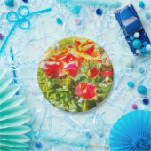 オレンジ色のバラの紙皿50枚 ペーパープレート (パーティー)