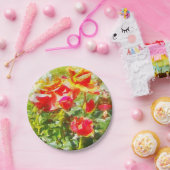 オレンジ色のバラの紙皿50枚 ペーパープレート (パーティー)