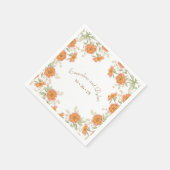 オレンジ色のバラの結婚式 スタンダードカクテルナプキン (角)