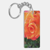 オレンジ色のバラの花 キーホルダー (正面左)