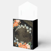 オレンジ色のバラオンブラック結婚式の引き出物の好意ボックス フェイバーボックス (オープン)