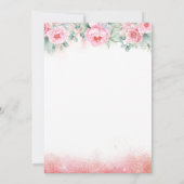 オレンジ色のバラゴールドグリッターが秋の赤ちゃんの歓迎会 招待状 (裏面)