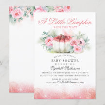 オレンジ色のバラゴールドグリッターが秋の赤ちゃんの歓迎会