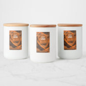 オレンジ色のバラパーム葉製品ラベルロゴ フードラベル (ボトル)